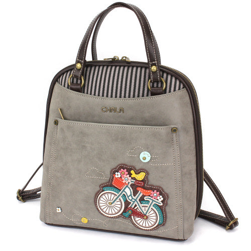 Gray backpack purse best sale